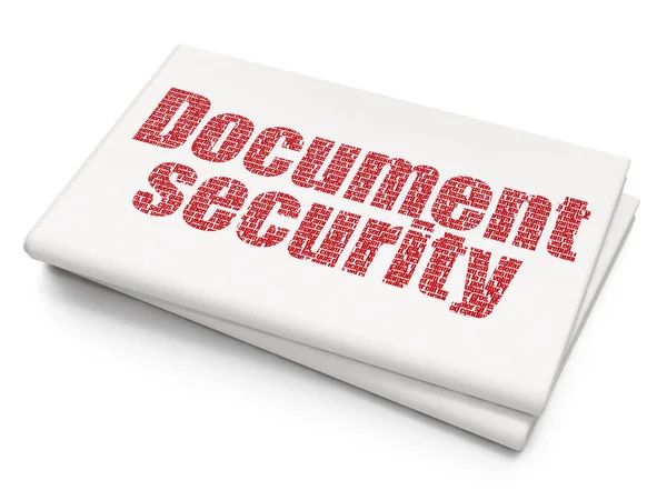 Concetto di sicurezza: sicurezza del documento su sfondo vuoto del giornale — Foto Stock