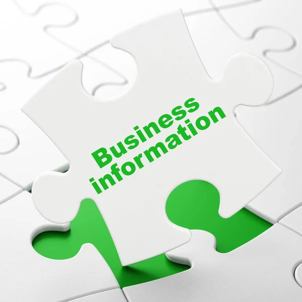 Conceito de negócio: Informações de negócios sobre fundo de quebra-cabeça — Fotografia de Stock