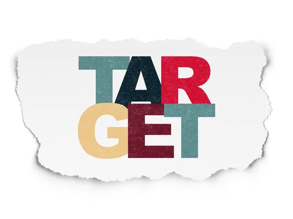 Affärsidé: Target på sönderrivet papper bakgrund — Stockfoto