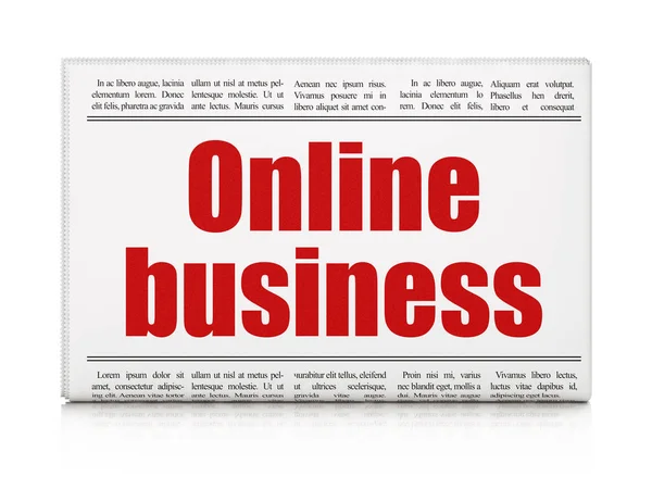 Conceito de finanças: manchete de jornal Online Business — Fotografia de Stock