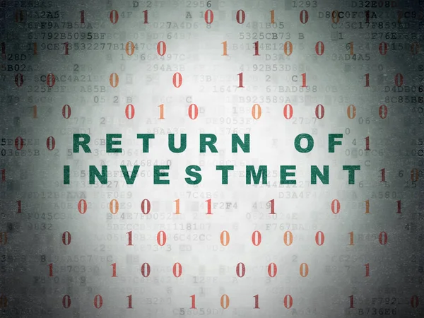 Conceito de negócio: Retorno do investimento no contexto do documento de dados digitais — Fotografia de Stock