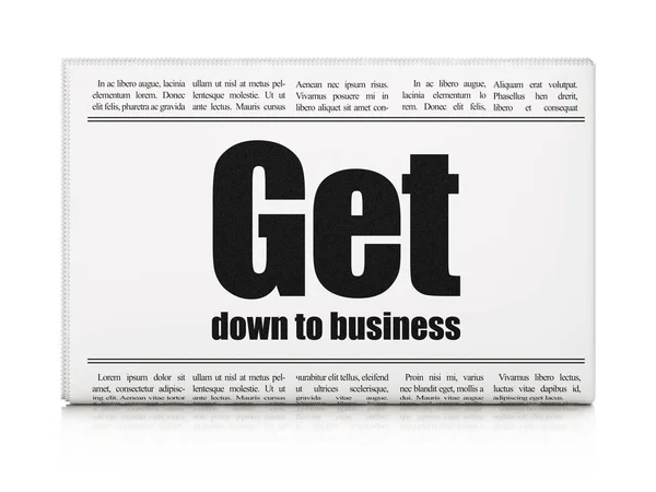 Concetto di business: titolo del giornale Get Down to business — Foto Stock