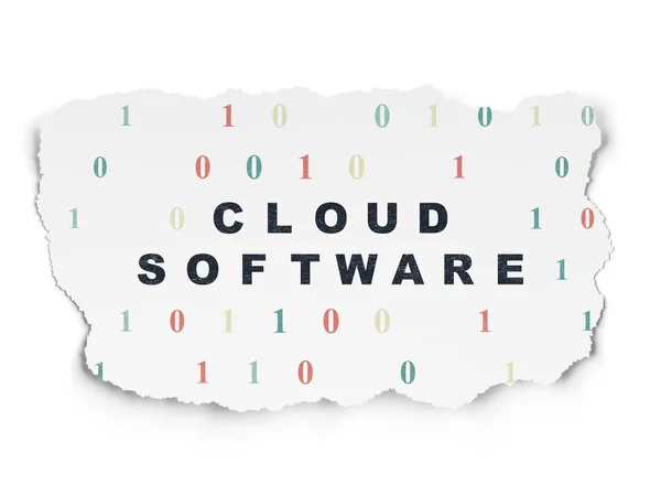 Cloud networking concept: Cloud Software on Torn Paper background — Stock Photo, Image