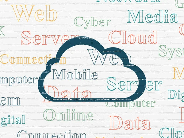 Cloud networking concept: Cloud on wall background — Stock Photo, Image