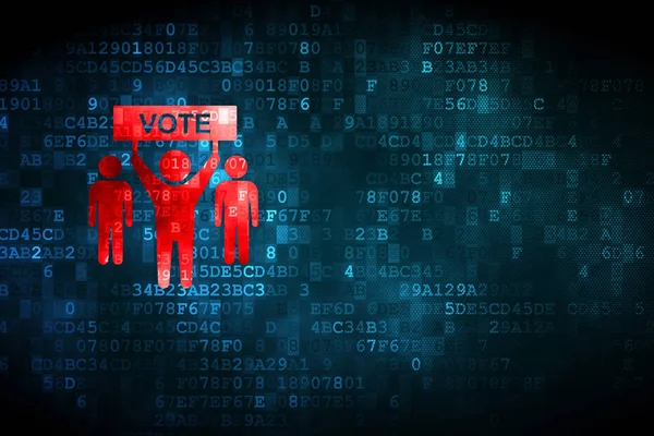 Concepto político: Campaña electoral sobre fondo digital — Foto de Stock