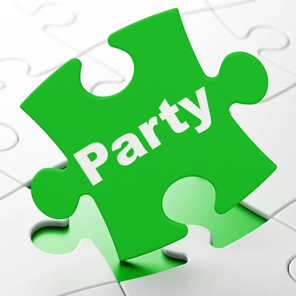 Zábava, koncept: Party na pozadí puzzle — Stock fotografie