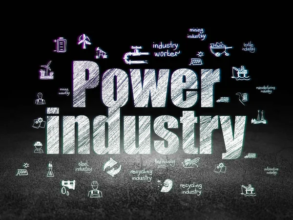 Concetto di produzione: Power Industry in camera oscura grunge — Foto Stock