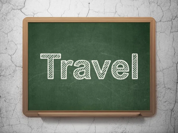 Vakantie concept: reizen op schoolbord achtergrond — Stockfoto