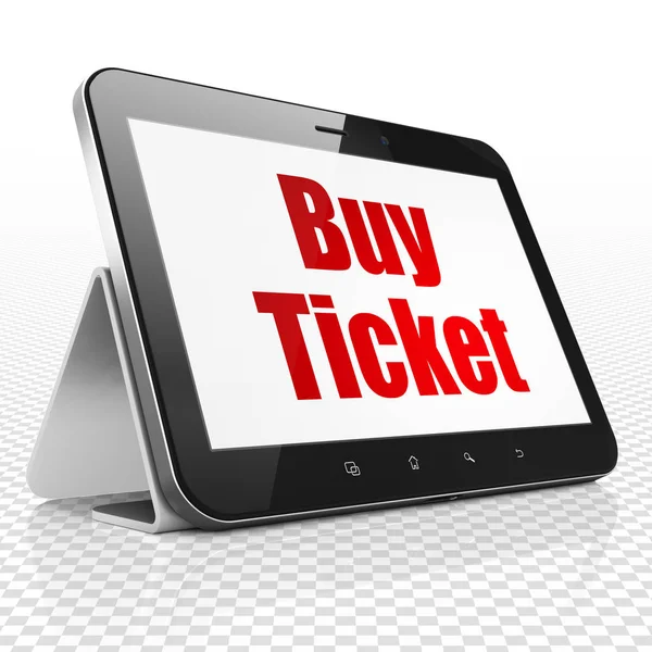 Travel concept: Tablet Computer with Buy Ticket on display — Stock Photo, Image