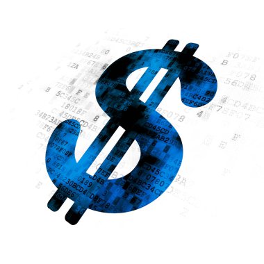 Para kavramı: Doları dijital arka plan üzerinde