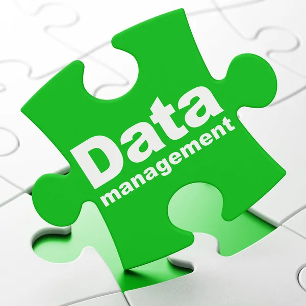 Datenkonzept: Datenmanagement auf Rätselhintergrund — Stockfoto