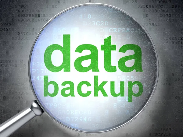 Data koncept: Data Backup med optiskt glas — Stockfoto