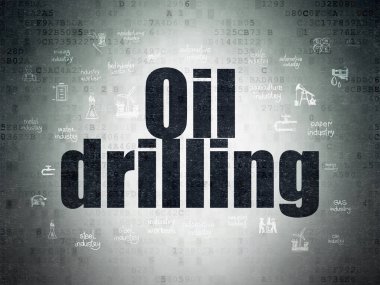 Manufacuring kavramı: dijital veri kağıt arka plan üzerinde petrol Delme