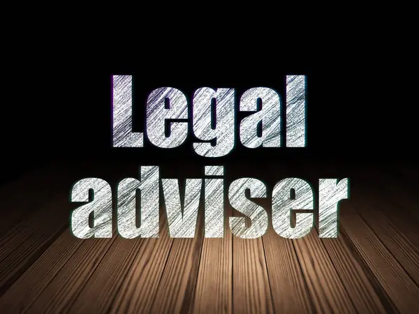 Law concept: juridisch adviseur in de donkere kamer grunge — Stockfoto
