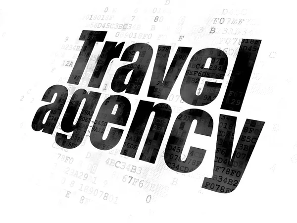 Toerisme concept: reisbureau op digitale achtergrond — Stockfoto