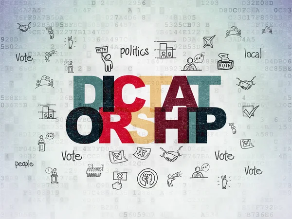 Political concept: Dictatorship on Digital Data Paper background