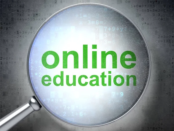 Tanulás fogalma: Online oktatás optikai üveg — Stock Fotó