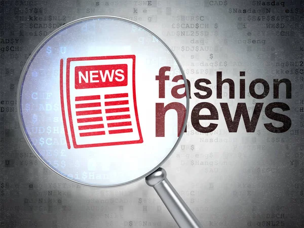 News concept: Giornali e Fashion News con vetro ottico — Foto Stock