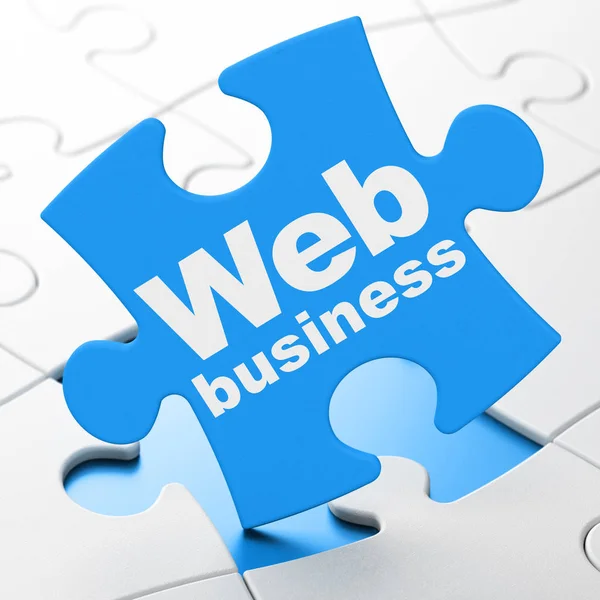 Концепция веб-разработки: Web Business на фоне головоломок — стоковое фото