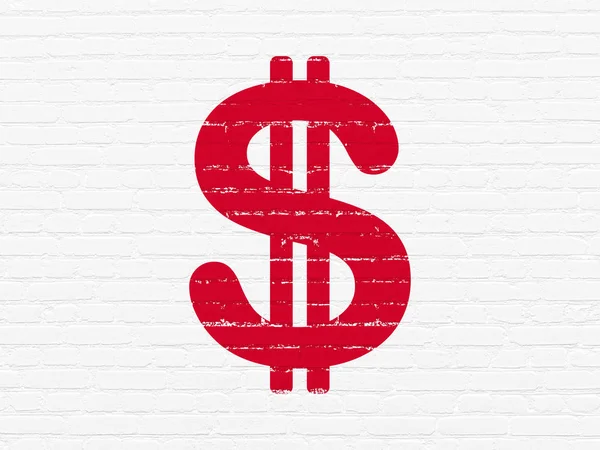 Money concept: Dollar auf Wand Hintergrund — Stockfoto