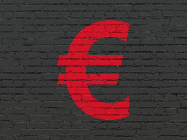Bancaire concept: Euro op muur achtergrond — Stockfoto