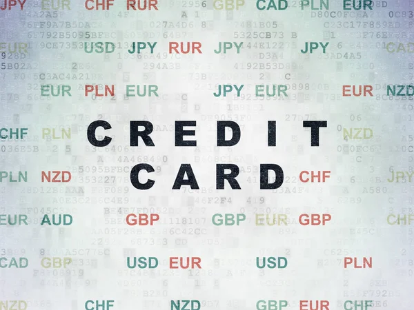Concetto monetario: carta di credito su sfondo Digital Data Paper — Foto Stock
