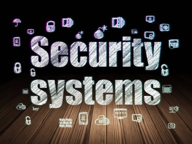 Gizlilik kavramı: grunge karanlık odada güvenlik sistemleri