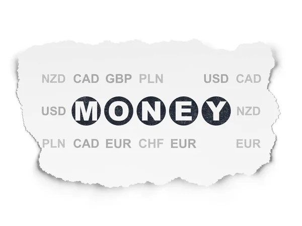 Concetto di denaro: denaro su sfondo carta strappata — Foto Stock