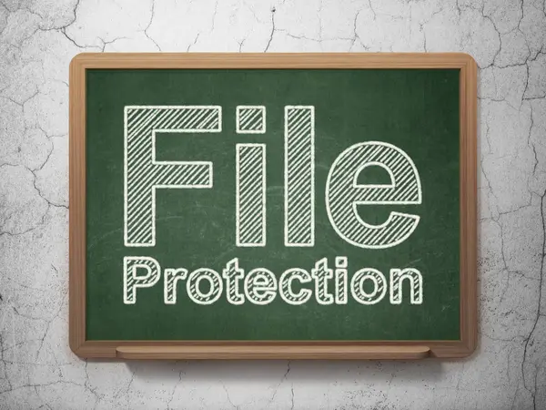 Concetto di privacy: protezione file su sfondo lavagna — Foto Stock
