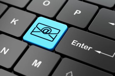 Ekonomi kavramı: bilgisayar klavye arka plan üzerinde e-posta