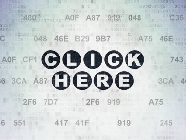 Web geliştirme kavramı: dijital veri kağıt arka plan üzerine tıklayınız
