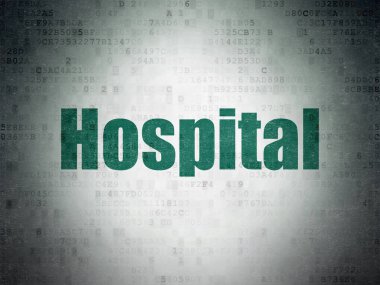 Sağlık kavramı: hastane dijital veri kağıt arka plan üzerinde