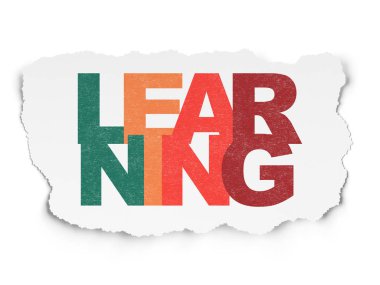 Eğitim kavramı: yırtık kağıt arka plan üzerinde öğrenme