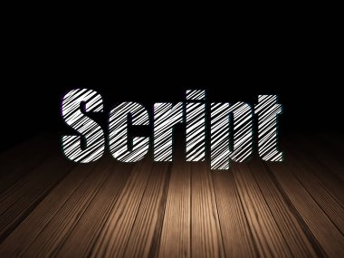 Veritabanı kavramı: grunge karanlık odada komut dosyası