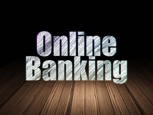 Business concept: Online Banking in camera oscura grunge — Foto Stock