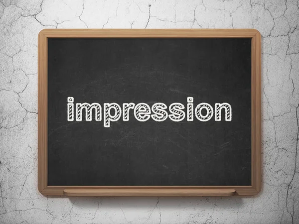 Advertising concept: Impression on chalkboard background — Stock Photo, Image
