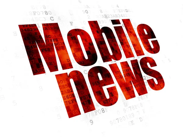 Conceito de notícias: Notícias móveis sobre fundo digital — Fotografia de Stock