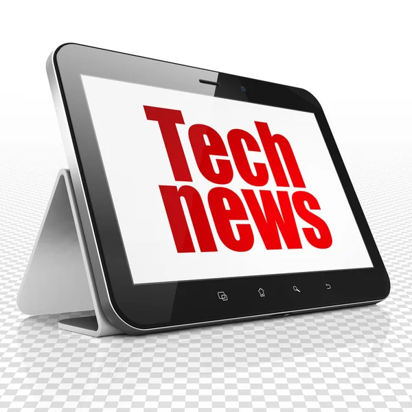 News concept: Tablet Computer with Tech News on display — Stock Photo, Image