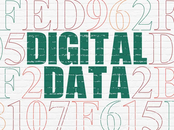 Information koncept: Digital Data på väggen bakgrund — Stockfoto