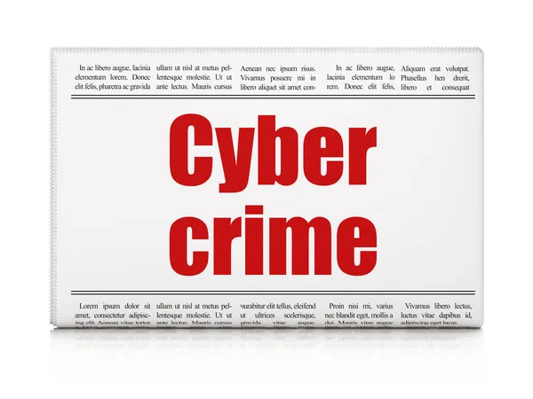 Veiligheidsconcept: Cyber Crime van de Krantekop van de krant — Stockfoto