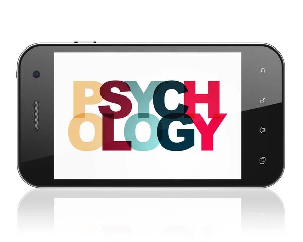 Conceito de saúde: Smartphone com psicologia em exibição — Fotografia de Stock
