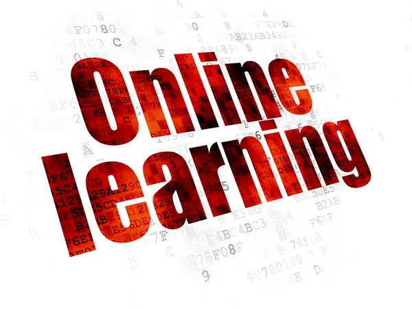Conceito de educação: Aprendizagem on-line sobre fundo digital — Fotografia de Stock