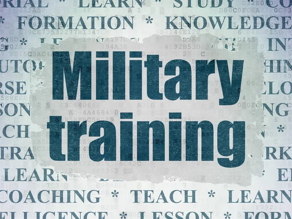 Studying concept: Military Training on Digital Data Paper background — Stock Photo, Image