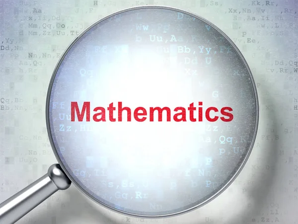 Concetto educativo: Matematica con vetro ottico — Foto Stock
