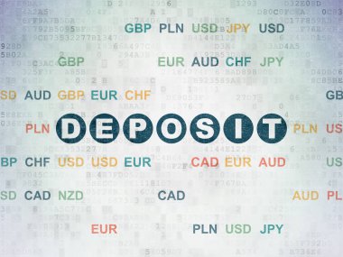 Para birimi kavramı: dijital veri kağıt arka plan mevduat