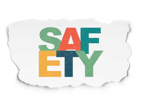 Security concept: Safety on Torn Paper background — Stock Photo, Image