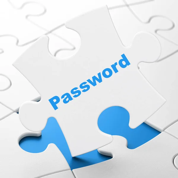 Concetto di protezione: Password su sfondo puzzle — Foto Stock