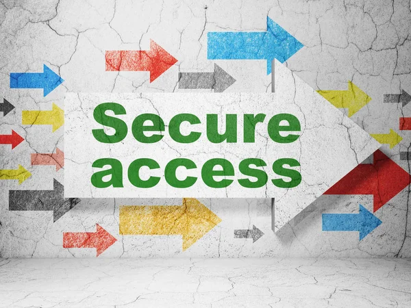 Säkerhetsbegreppet: pil med Secure Access på grunge vägg bakgrund — Stockfoto