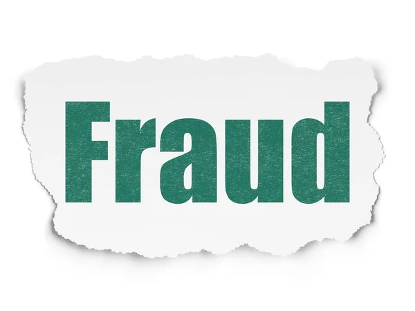 Security concept: Fraud on Torn Paper background — Stock Photo, Image