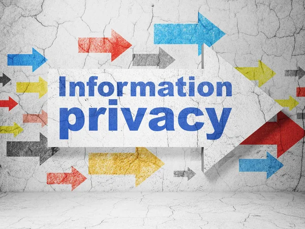 Veiligheidsconcept: pijl met Informatieprivacy op grunge muur achtergrond — Stockfoto
